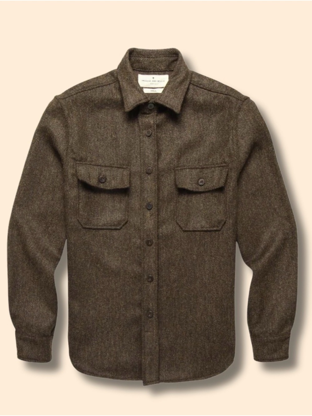 imogene + willie Brown Herringbone Lightweight Shirt Jacket